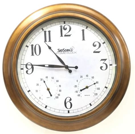 Sharp <strong>Atomic</strong> Analog Wall <strong>Clock</strong> - 12" Silver Brushed Finish - Sets Automatically- <strong>Battery Operated</strong> -. . Atomic clock battery operated